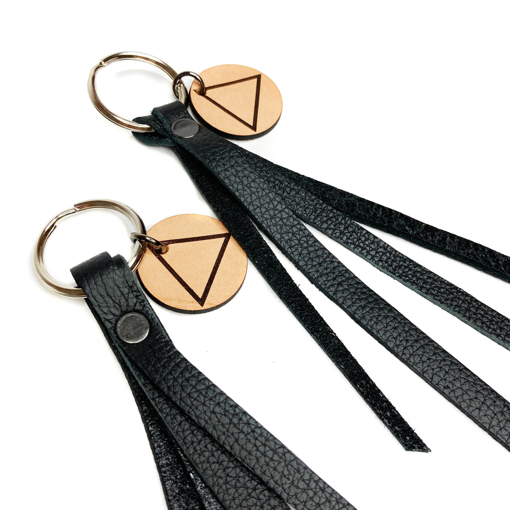 Leather Keychain Holder for Any My Recovery Store 40mm Medallions. Available in Black and Brown Brown