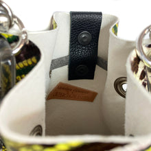 Chartreuse Snakeprint Leather Drawstring Bag