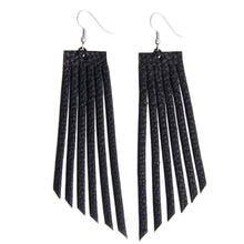 Black Leather Fringe Earrings