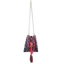 Metallic Pink Leopard Drawstring Crossbody Bag