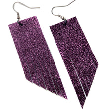 Metallic Purple Fringe Earrings