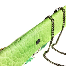 Seafoam Green snake-print Fringe Mini Clutch (wallet)
