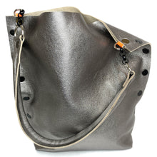 Silver Gunmetal Tote Bag