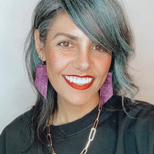 Metallic Purple Fringe Earrings