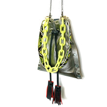 Silver Gunmetal Drawstring Bag