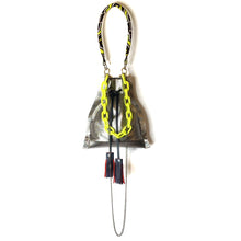 Silver Gunmetal Drawstring Bag