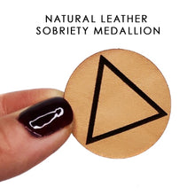 Single BLANK Natural Leather Sobriety Medallion