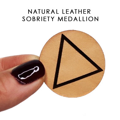 Single BLANK Natural Leather Sobriety Medallion