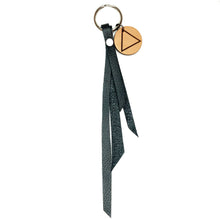 Black Leather keychain with Sobriety Medallion