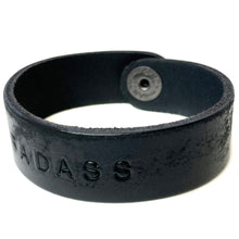 BADASS Stamped Bracelet - Distressed Black