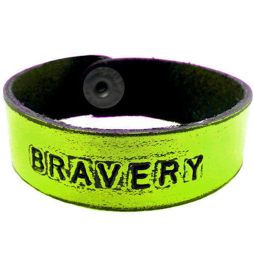 BRAVERY Stamped Bracelet- Chartreuse/Lime