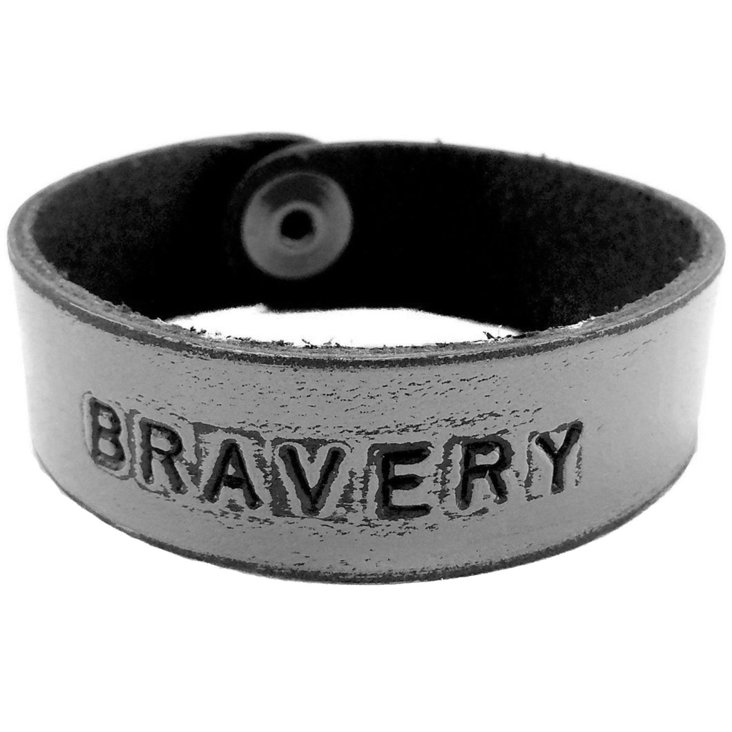 BRAVERY Stamped Bracelet- Grey