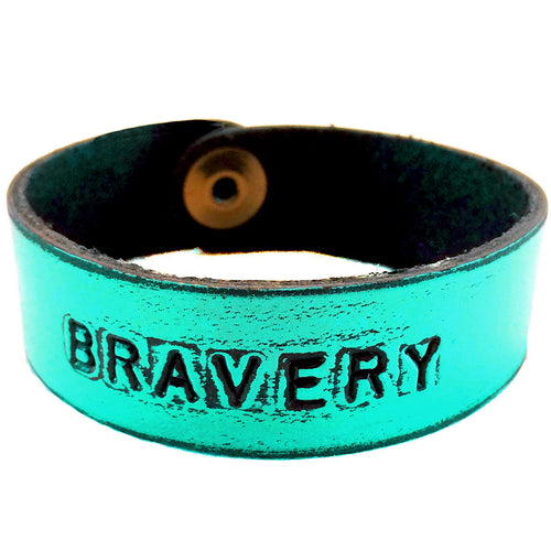 BRAVERY Stamped Bracelet- Turquoise