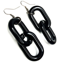 Black Acrylic Chain 2 Link Earrings