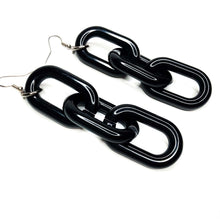 Black Acrylic 3 Link Earrings