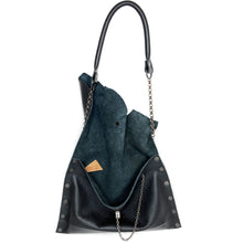 Black Leather "Cindy" Crossbody bag