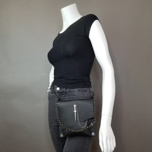 Black Leather Convertible Fanny Pack