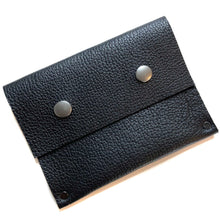 Black Pebbled Leather Snap Wallet