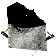 Distressed Chrome Leather "Cindy" Crossbody bag