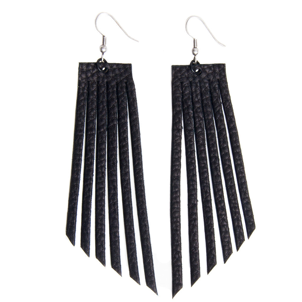 Faith and fringe leather earrings Best Seller Authentic Louis