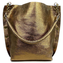 Distressed Metallic Bronze Tote Bag