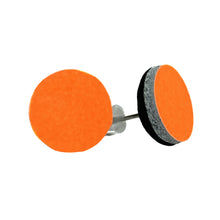 Neon Orange Patent Leather Stud Earrings