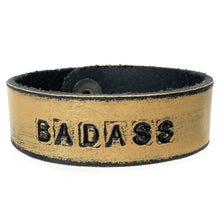 BADASS Stamped Bracelet - Distressed Ochre
