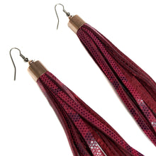 Burgundy Snake Tassel Earrings (1 left)