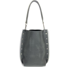 Distressed Grey Leather Tote