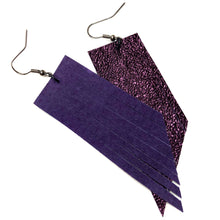 Metallic Purple Fringe Earrings