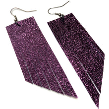 Metallic Purple Fringe Earrings