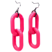 Neon Pink Acrylic 2 Link Earrings