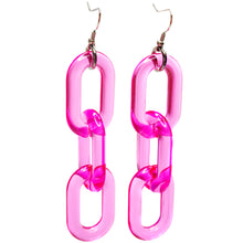 Pink Acrylic 3 Link Earrings