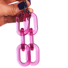 Pink Acrylic 3 Link Earrings