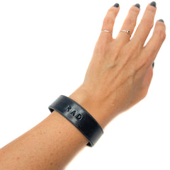 RAD Stamped Bracelet - Distressed Black