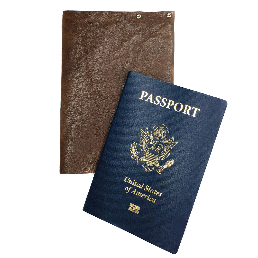 Dark Brown Crinkle leather Passport Cover