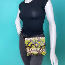 Chartreuse Snakeprint Convertible Fanny Pack