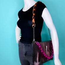 Metallic Rose Leather "Cindy" Crossbody bag