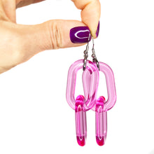 Pink Acrylic 2 Link Earrings