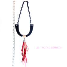 OG Tassel Necklace - Rose Gold/Red Fringe